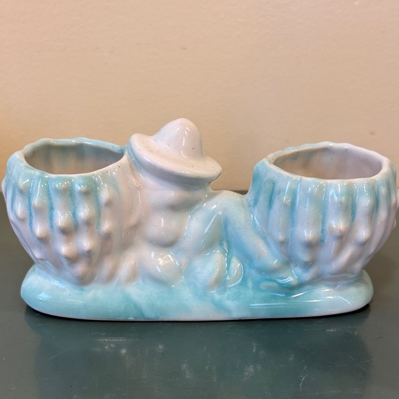 Vintage Other - Vintage McCoy Pottery Southwest-style Double Planter. Sleeping Man & 2 Cacti.